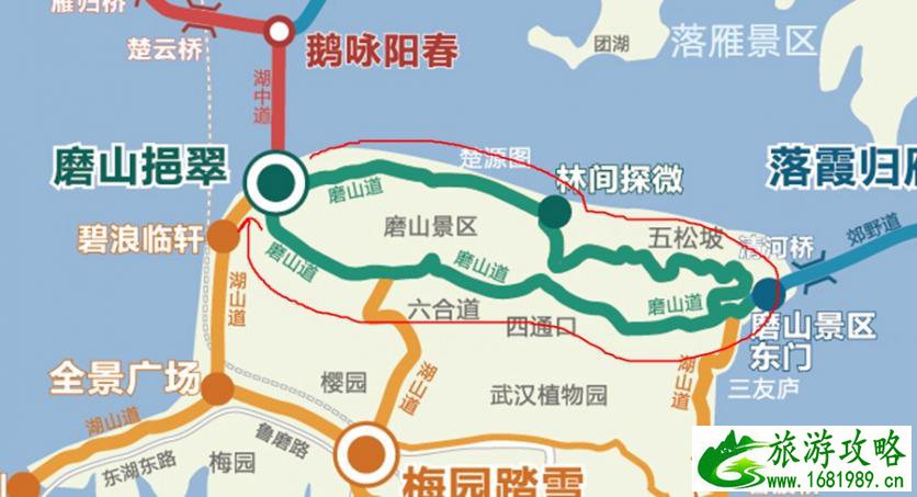 武汉东湖绿道线路图 这份高清路线图值得收藏