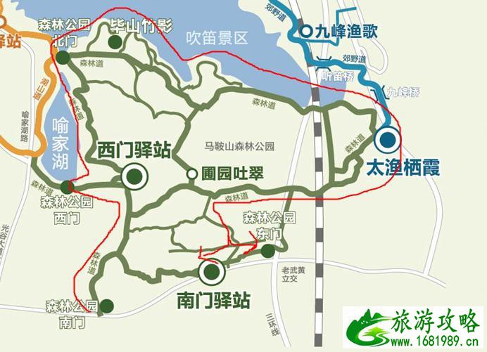 武汉东湖绿道线路图 这份高清路线图值得收藏