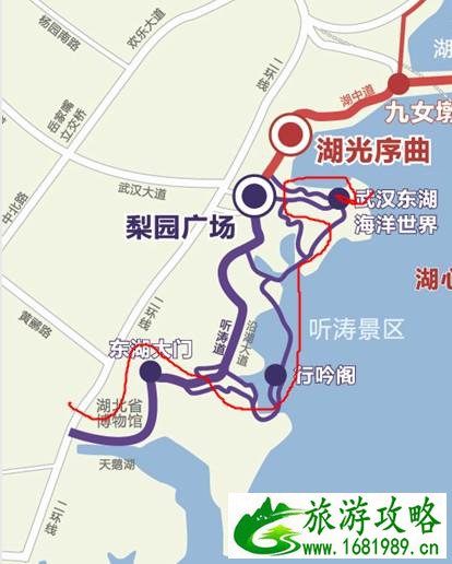 武汉东湖绿道线路图 这份高清路线图值得收藏