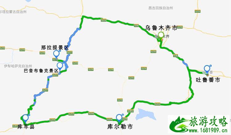 新疆自驾线路图 新疆租车攻略