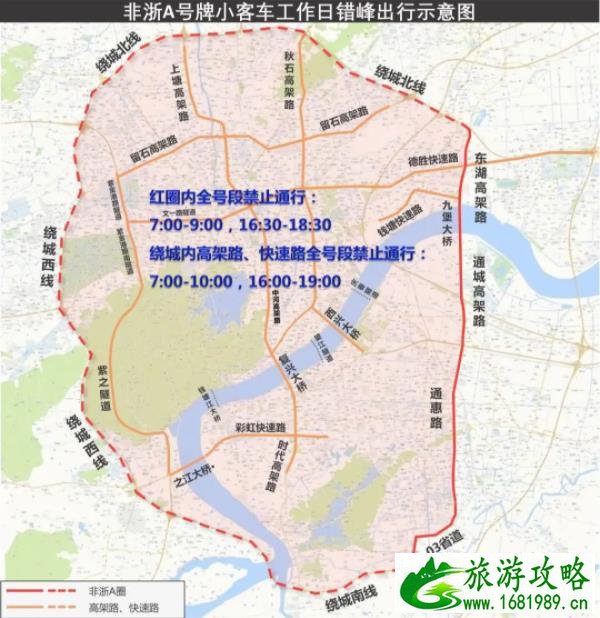 2022杭州限行时间和范围 外地车限行区域图