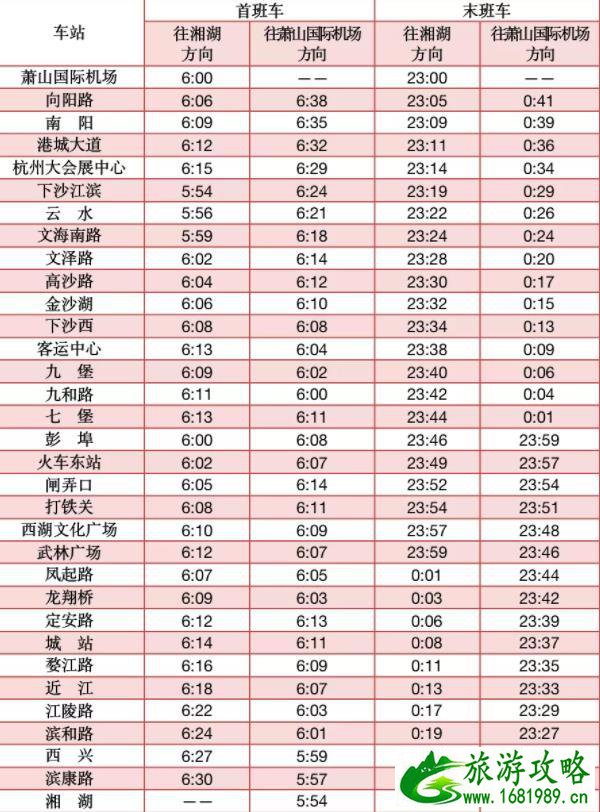 2022杭州元旦假期地铁运营时间