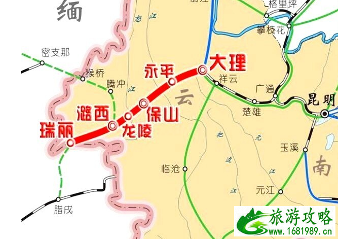 大瑞铁路所有站点和线路图 大瑞铁路2021最新消息