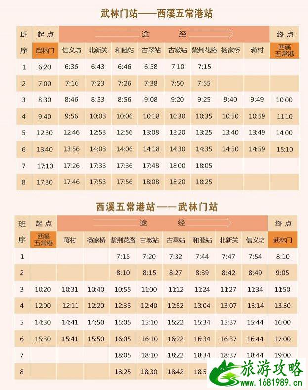 2021杭州水上巴士时刻表-线路图-票价