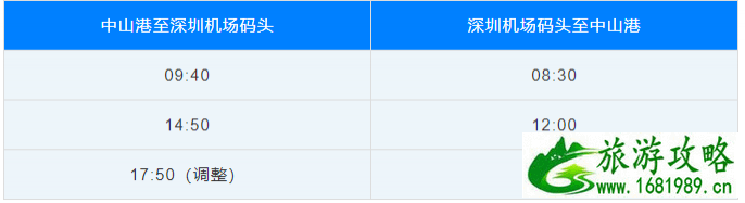 6月21日起中山往返深圳航班调整