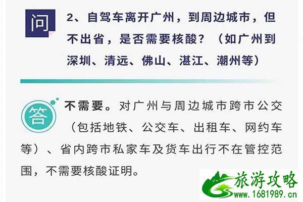 广州省内跨市出行是否需要核酸 14号通告