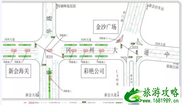 2021江门蓬江区及新会区施工交通管制时间及路段