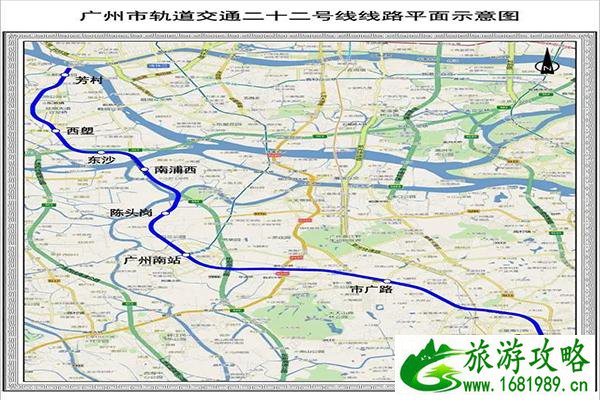 广州地铁22号线线路图