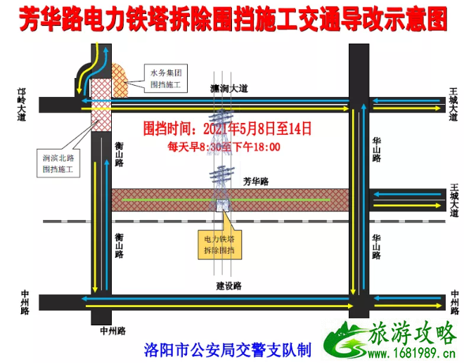 2021年洛阳芳华路部分路段施工交通导改公告