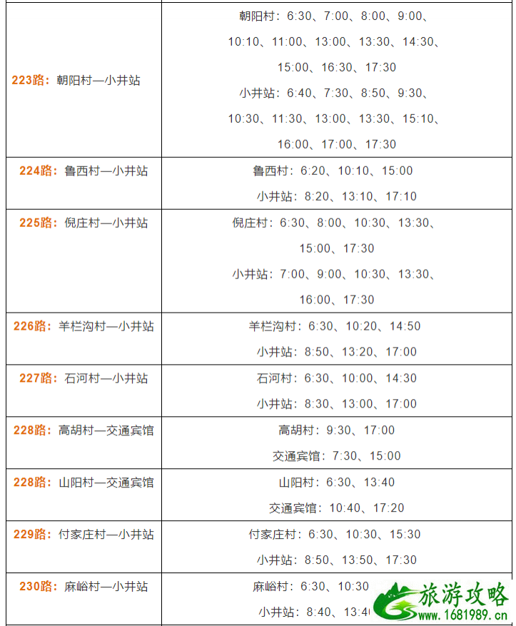 2021泰安公交夏秋季运营时间表