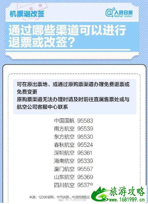 2021各大航司春运机票退改须知 春运机票可以免费退吗