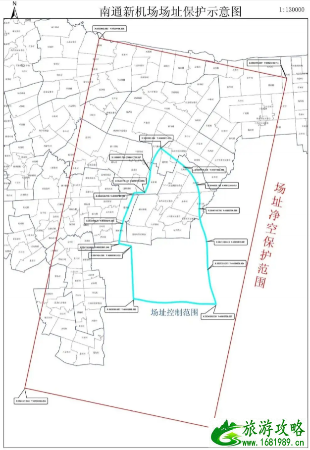 2021南通新建机场选址位置及场址控制