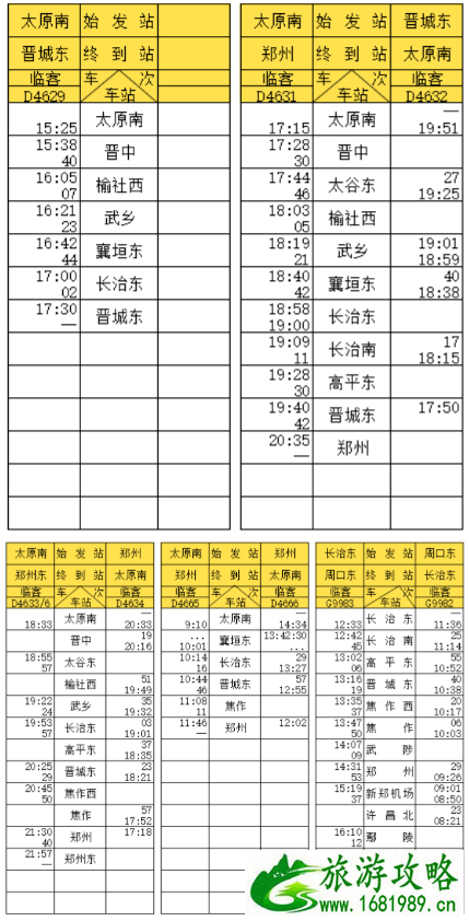 2020郑太高铁何时通车及最新时刻表