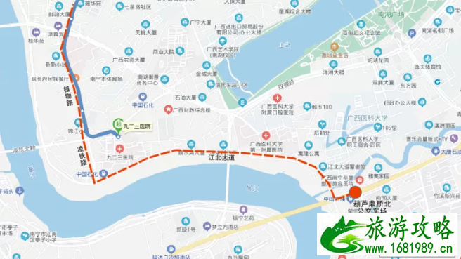 7月29日起南宁5条公交线路调整-线路图