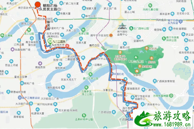 7月29日起南宁5条公交线路调整-线路图