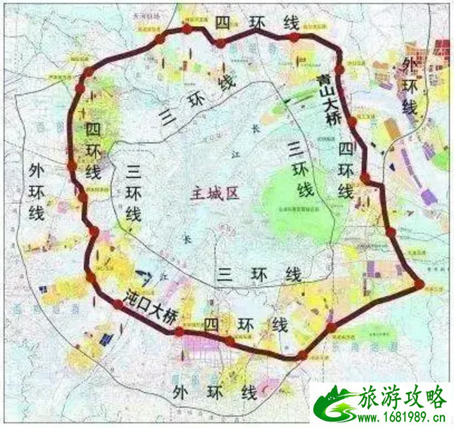 2020武汉四环线区域图及开通时间