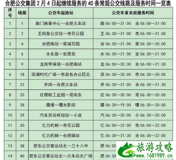 2020合肥地铁暂停站点和公交调整信息