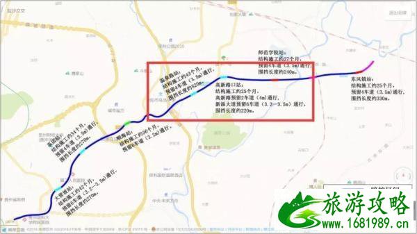 2022年贵阳施工路段交通管制时间路段+公交调整线路