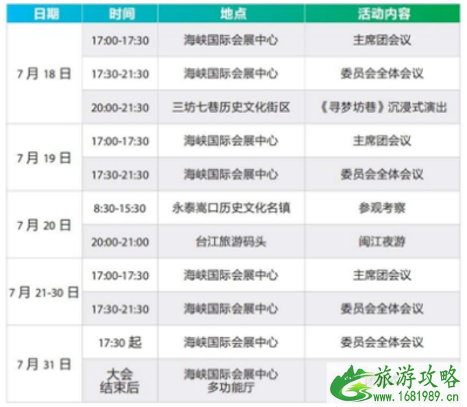 2021福州世界遗产大会在哪里举行-日程安排