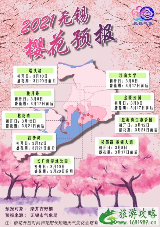 2021无锡樱花花期预报 无锡樱花什么时候开花