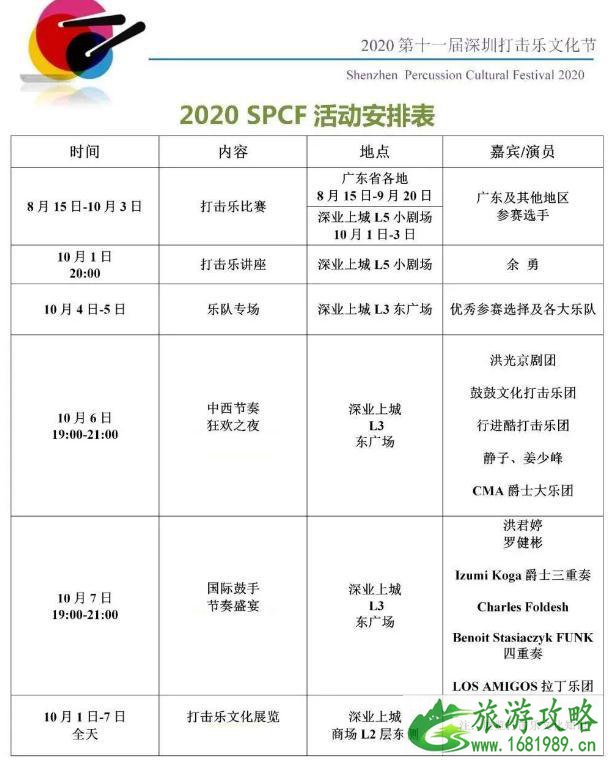 2020第十一届深圳打击乐文化节时间和地点 第十一届深圳打击乐文化节活动安排