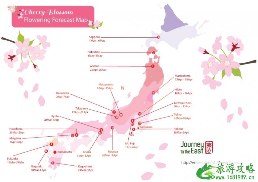 2022日本樱花时间预测+最佳地点推荐 北海道赏樱时间地点