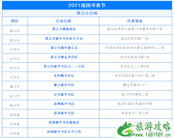 南国书香节2021时间及分会场地址-活动详情