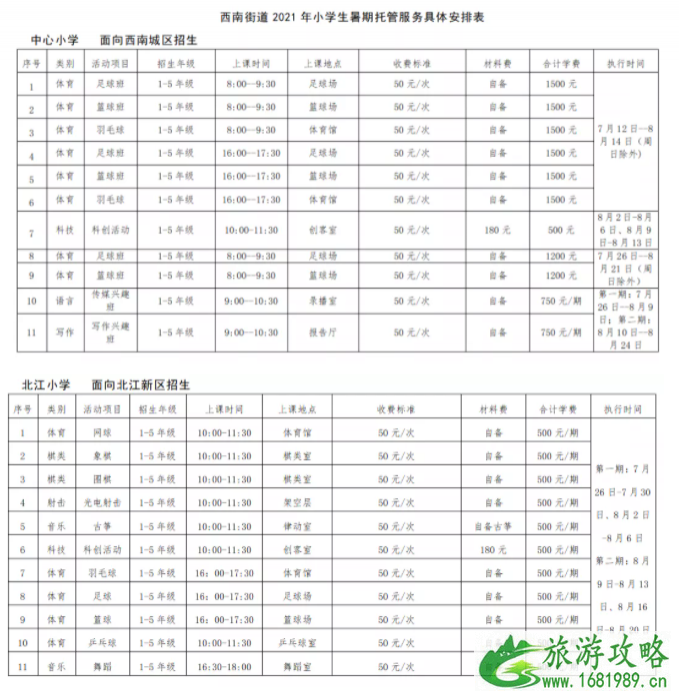 2021佛山试点小学生暑期托管-时间地点及收费标准