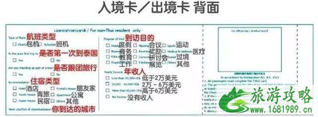 泰国出入境卡填写范本2022最新