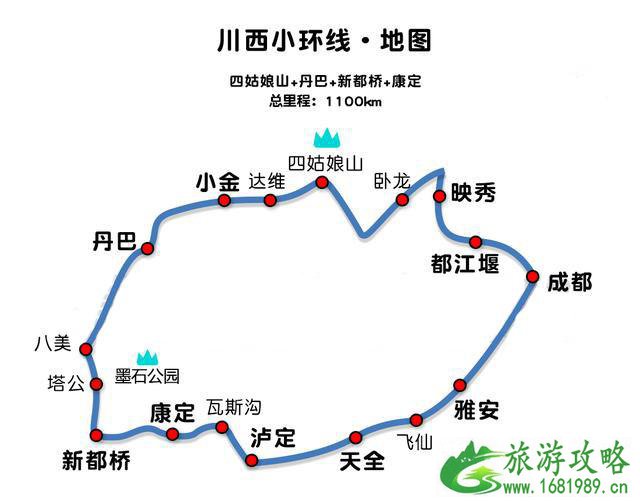 川西自驾游最佳线路图 这四条经典路线3-9天畅玩