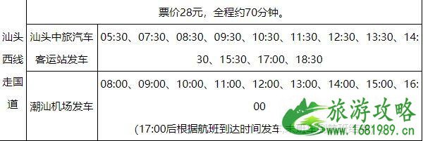 2021揭阳潮汕国际机场大巴最新时刻表