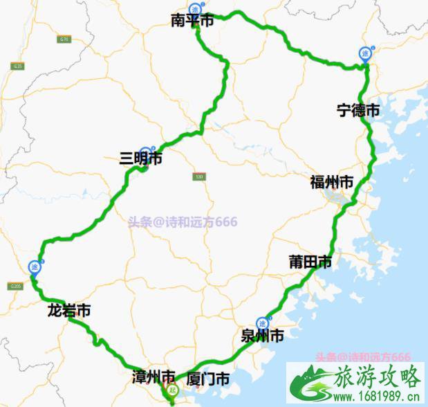 福建自驾游最佳线路图