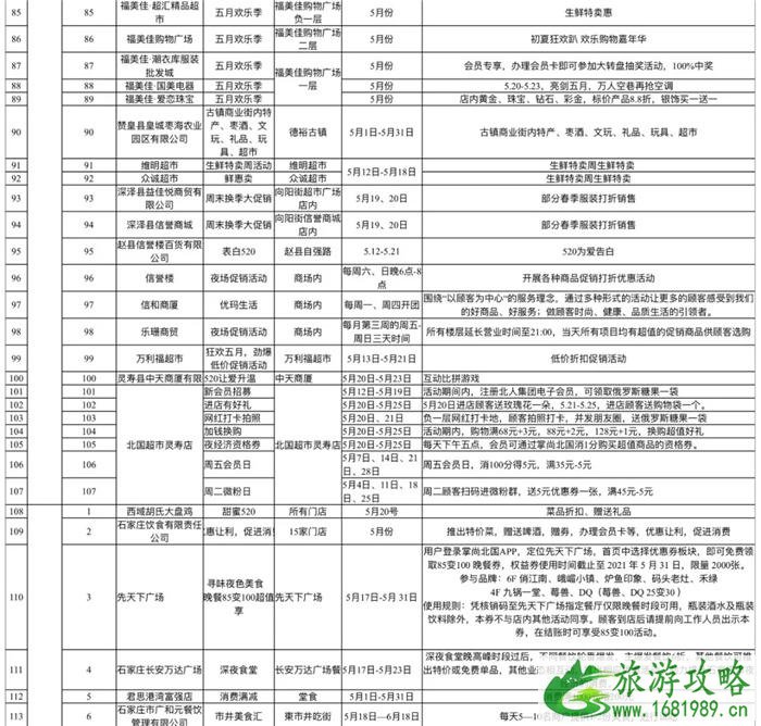 2021年5月石家庄推出164场夜间活动-活动信息汇总