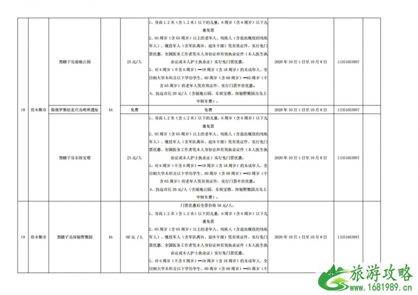 2020黑龙江门票免费及半价景区名单汇总-活动详情