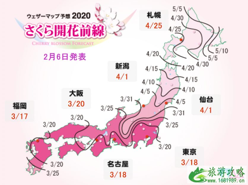 日本樱花预测网站有哪些 2020日本樱花花期