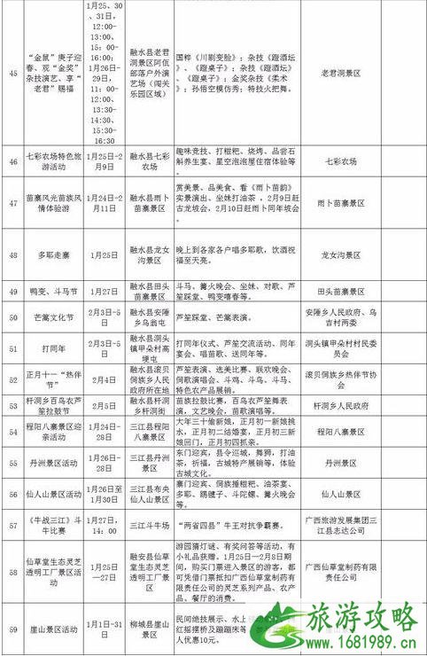 2020柳州春节期间活动安排