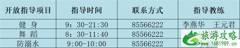 2022常州免费开放体院馆时间+项目