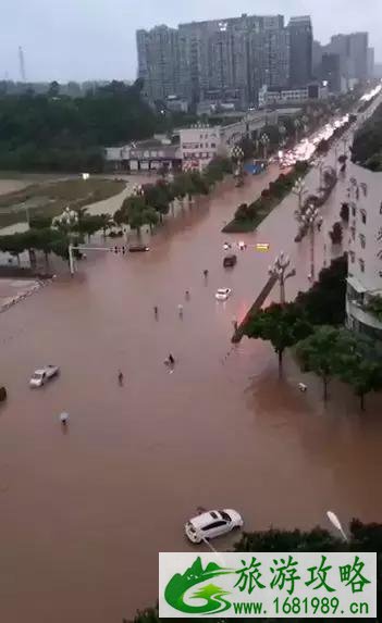 乐山大佛遭暴雨暂停接待游客 千佛岩景区万象亭被冲毁