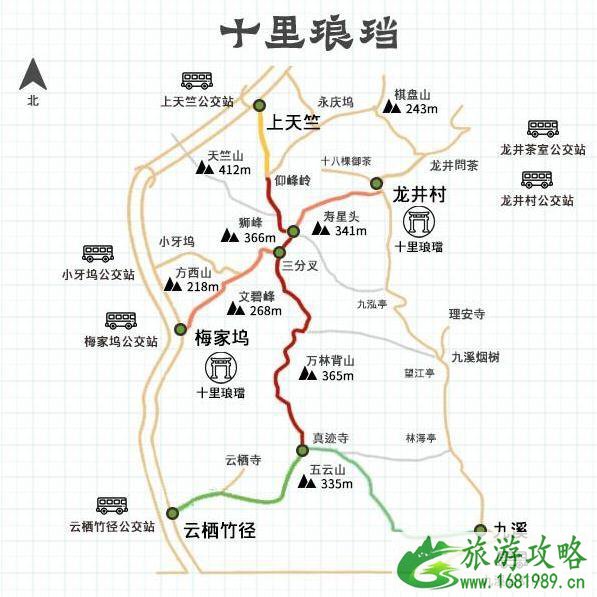 杭州十里琅珰徒步路线图+路线整理