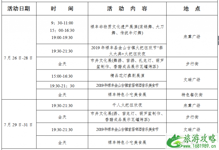 云南禄丰火把节 时间+活动安排