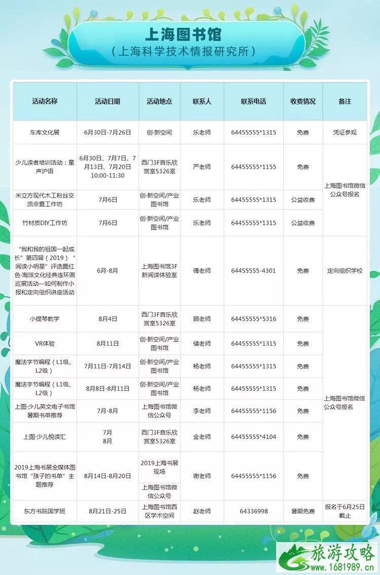 2022上海暑假文旅活动信息汇总