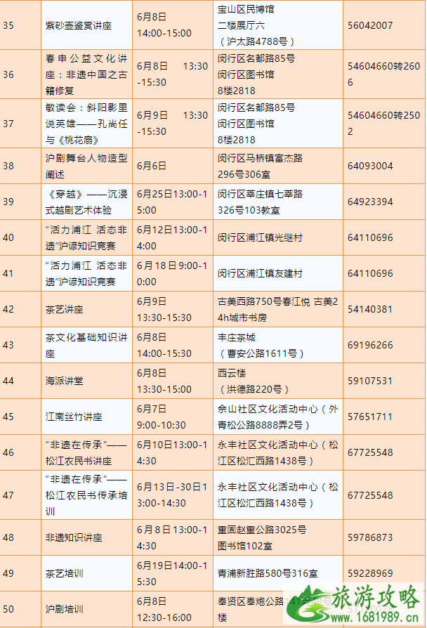 2022年文化和自然遗产日时间+上海免费景点+活动