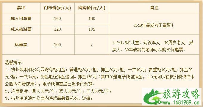 2022杭州浪浪浪水公园门票 杭州浪浪浪水公园儿童门票价格