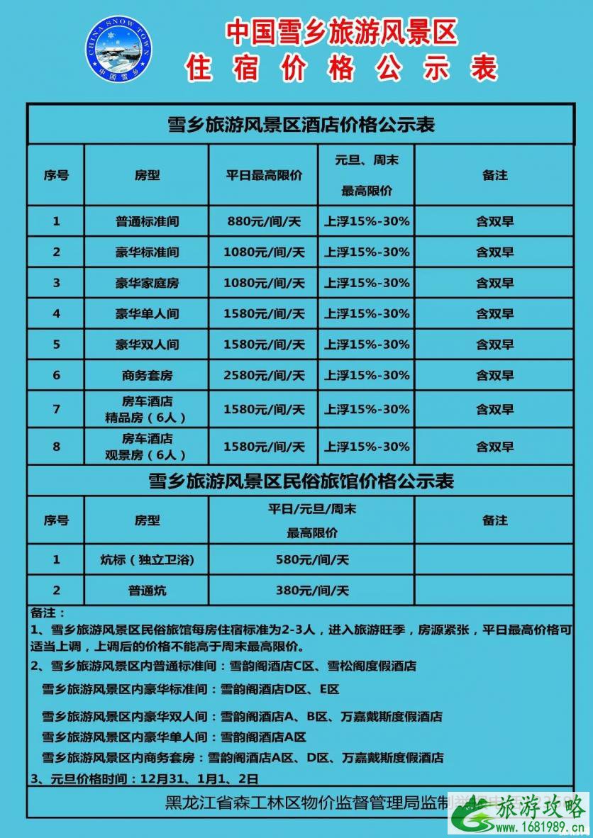 雪乡2022年价格表 雪乡住宿一晚多少钱