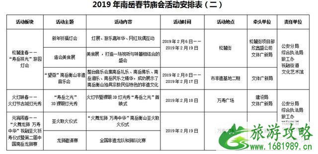 2022南岳庙会春节活动时间安排表