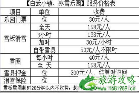 白云小镇滑雪场门票多少钱 2022年开滑时间+交通信息