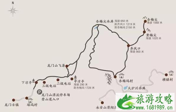 杭州西山游步道登山地图