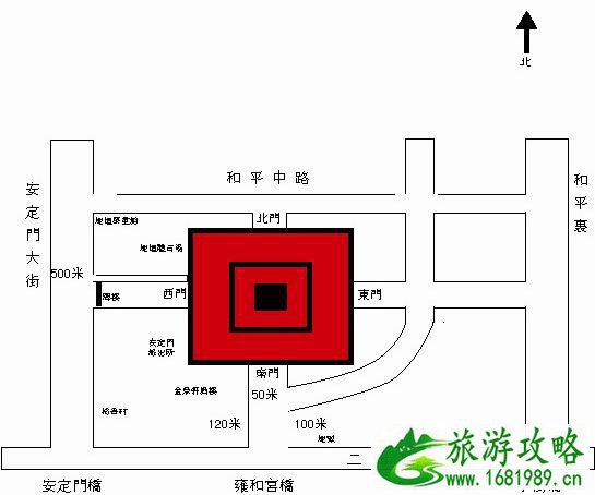 地坛公园导览图 北京地坛公园地图