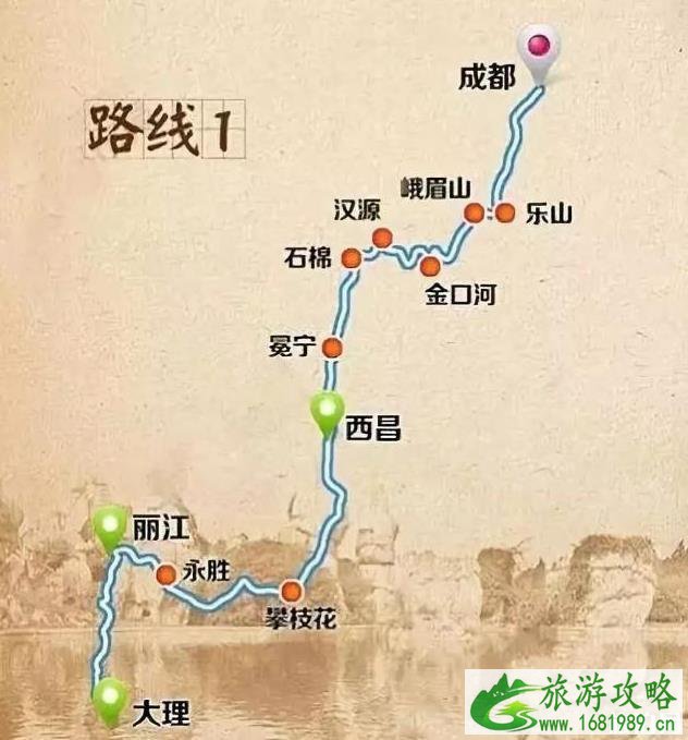 四川自驾游最佳路线图