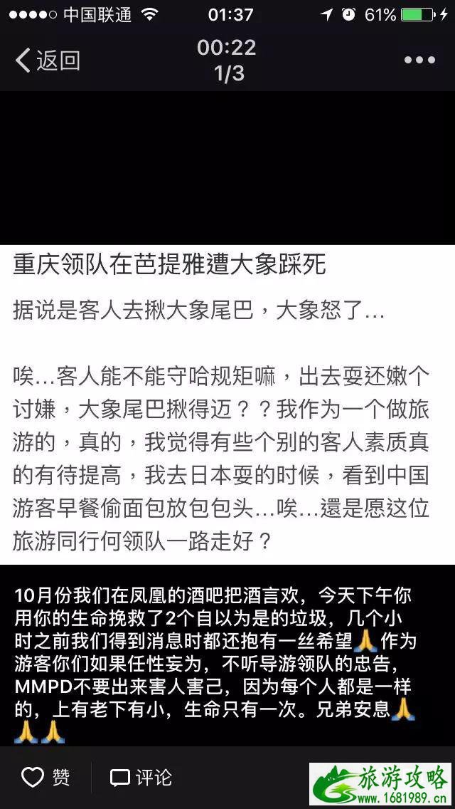 中国导游在泰国营救游客被大象踩死责任赔偿最新消息